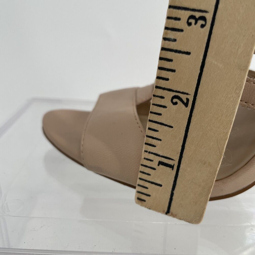 BCBGeneration Strappy Cage Shoes 7.5 B Stilletto Heels Nude Zip Back Open Toe - Picture 11 of 11